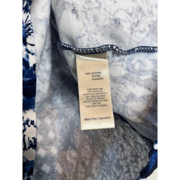 Rafaella Studio Top Womens Small Blue White Short Sleeve Blouse Cotton - Picture 9 of 12